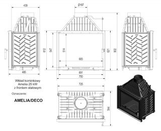 wkład kominkowy AMELIA DECO 25