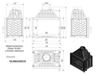 wkład kominkowy OLIWIA 18 DECO